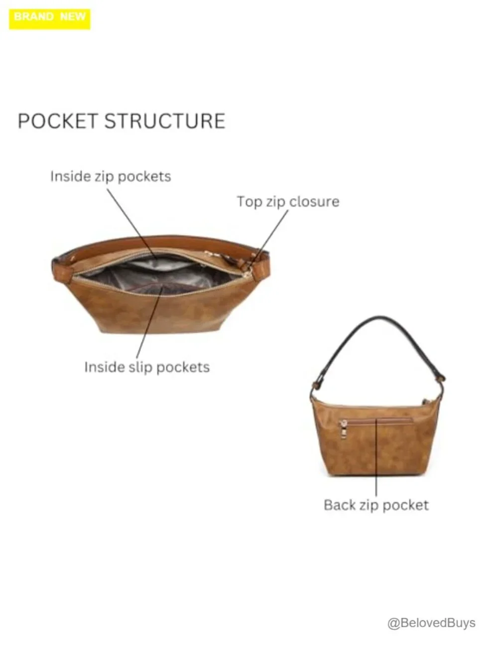 Vegan Suede Convertible Shoulder Bag Faux Suede Hobo Handbag with Adjustable